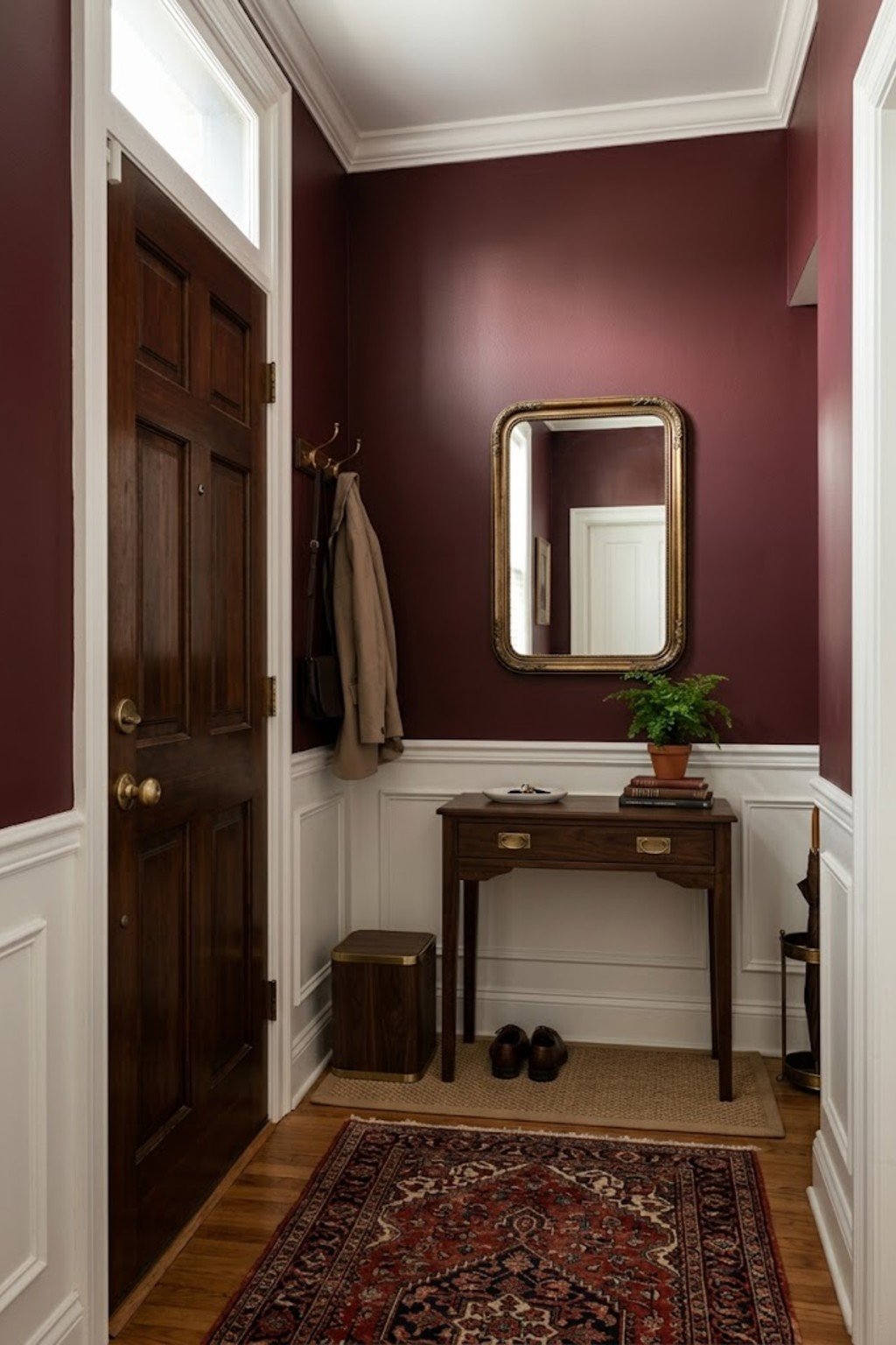 Add a small trash can in a small apartment entryway