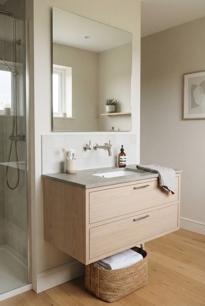 Wall-mounted faucet over a stone countertop with an undermount sink