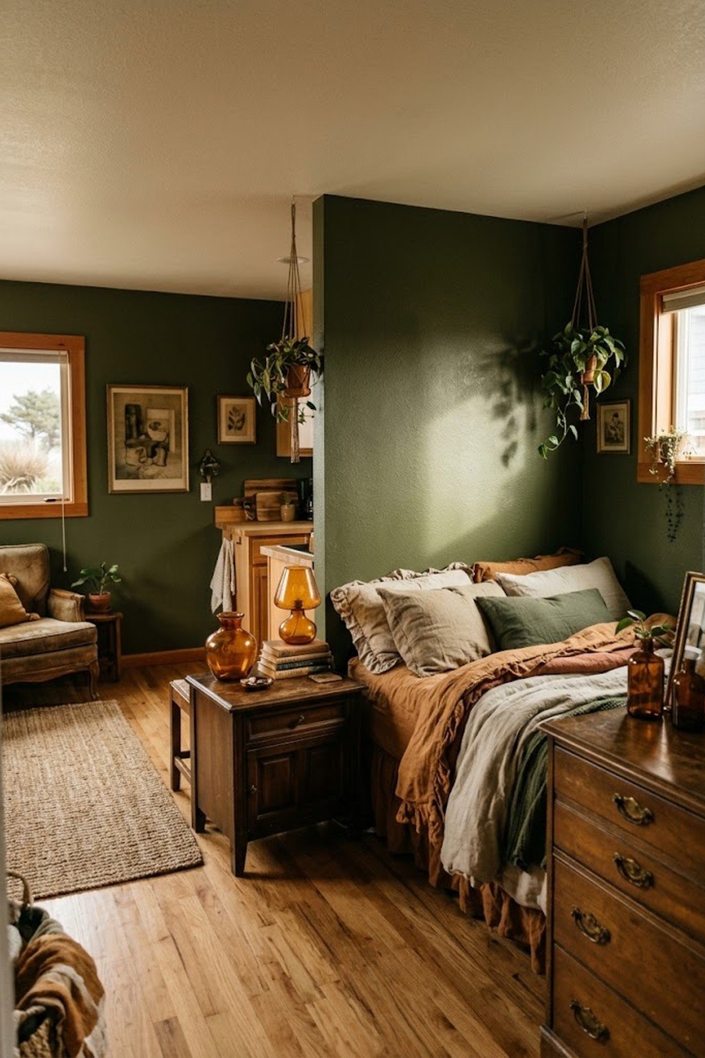 Swap to flannel or heavier bedding in a small studio apartment