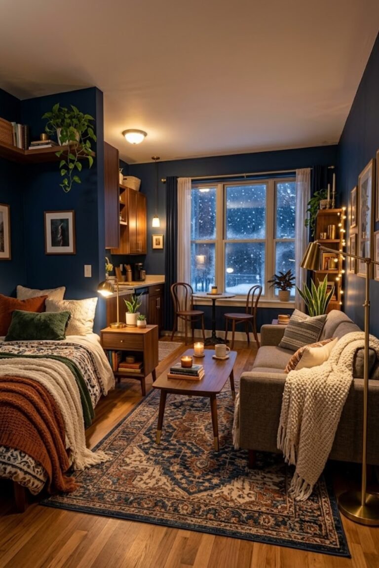 Styled small studio apartment – cozy studio apartment ideas