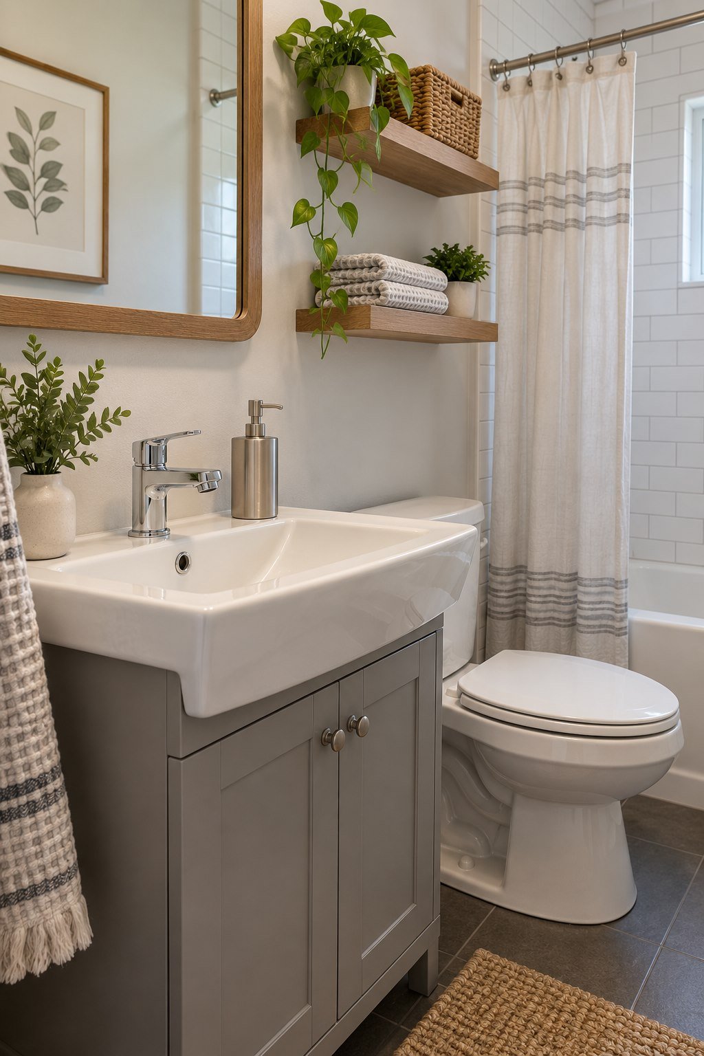 Metallic soap pump beside an existing bathroom faucet