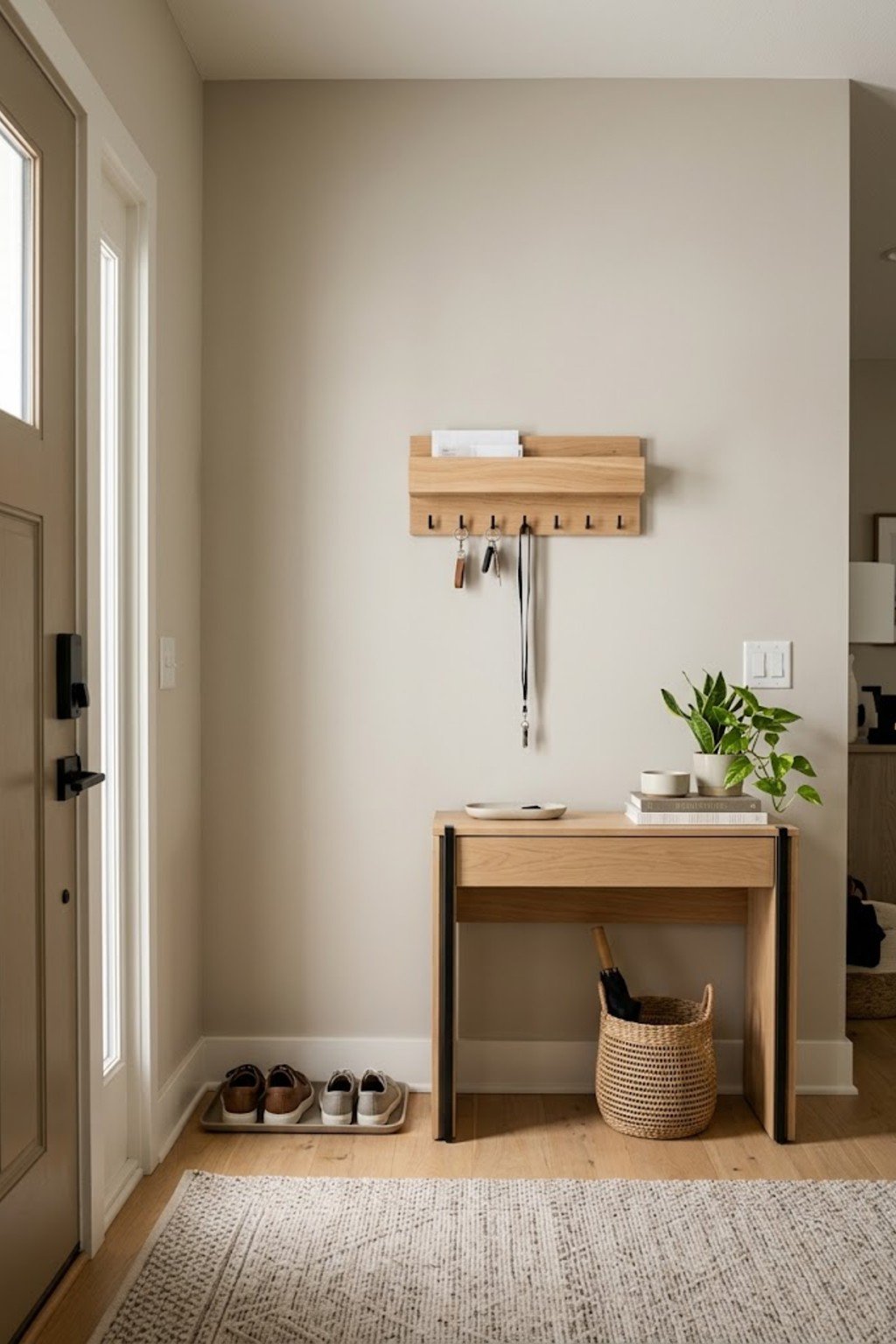 Make a DIY key holder in a small apartment entryway