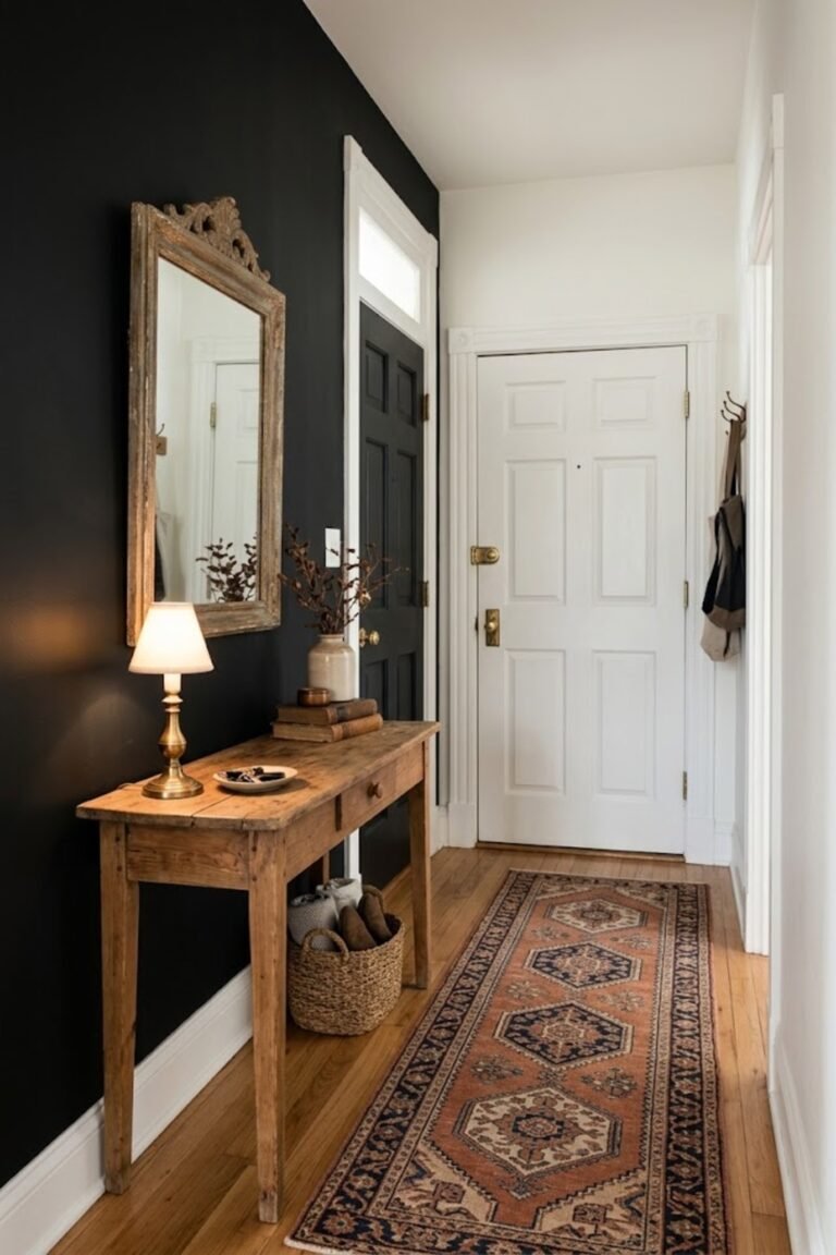 Styled apartment entryway – entryway decor ideas on a budget