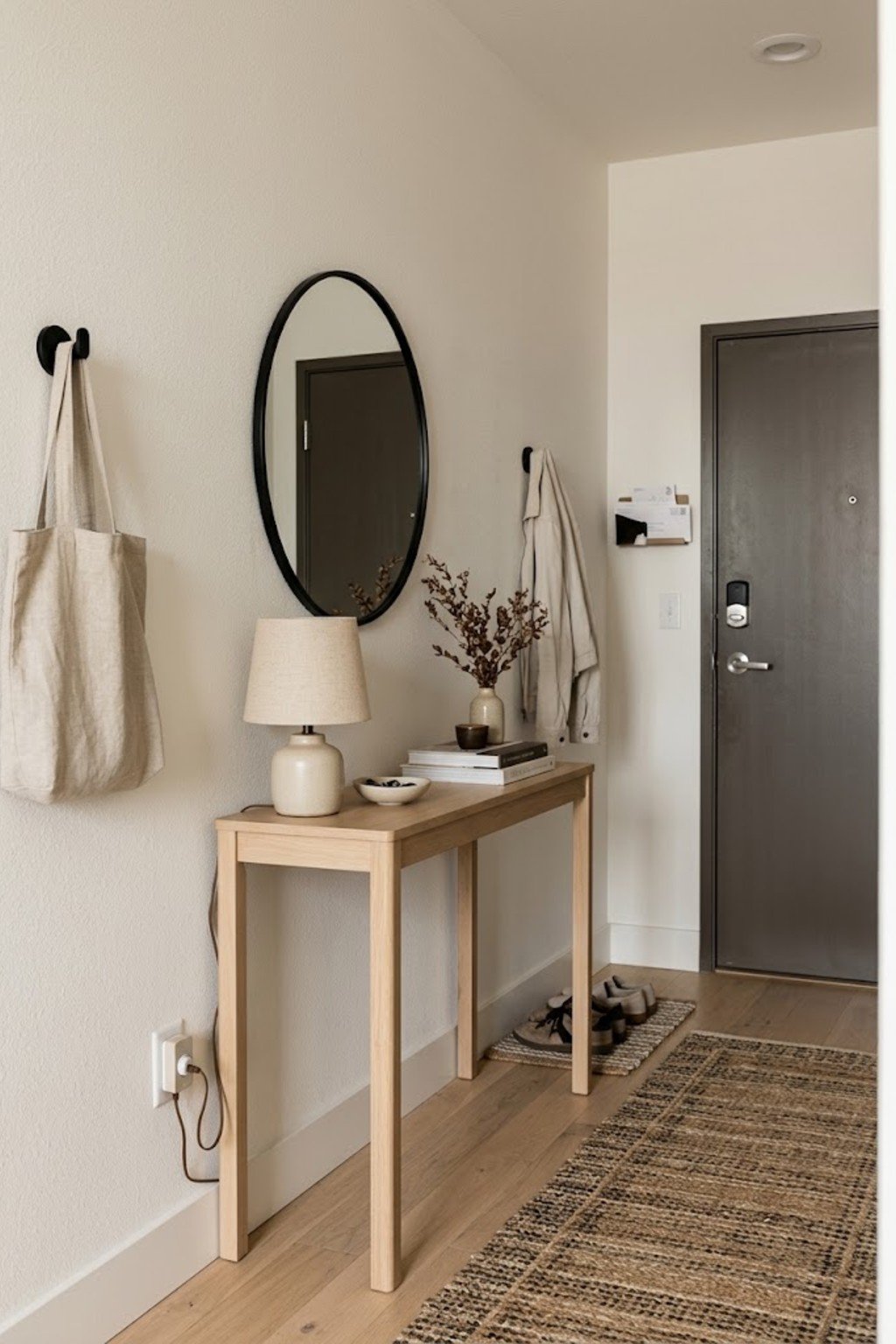 Add a dimmer plug in a small apartment entryway