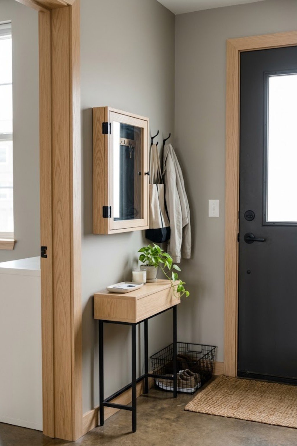 Add a key cabinet in a small apartment entryway