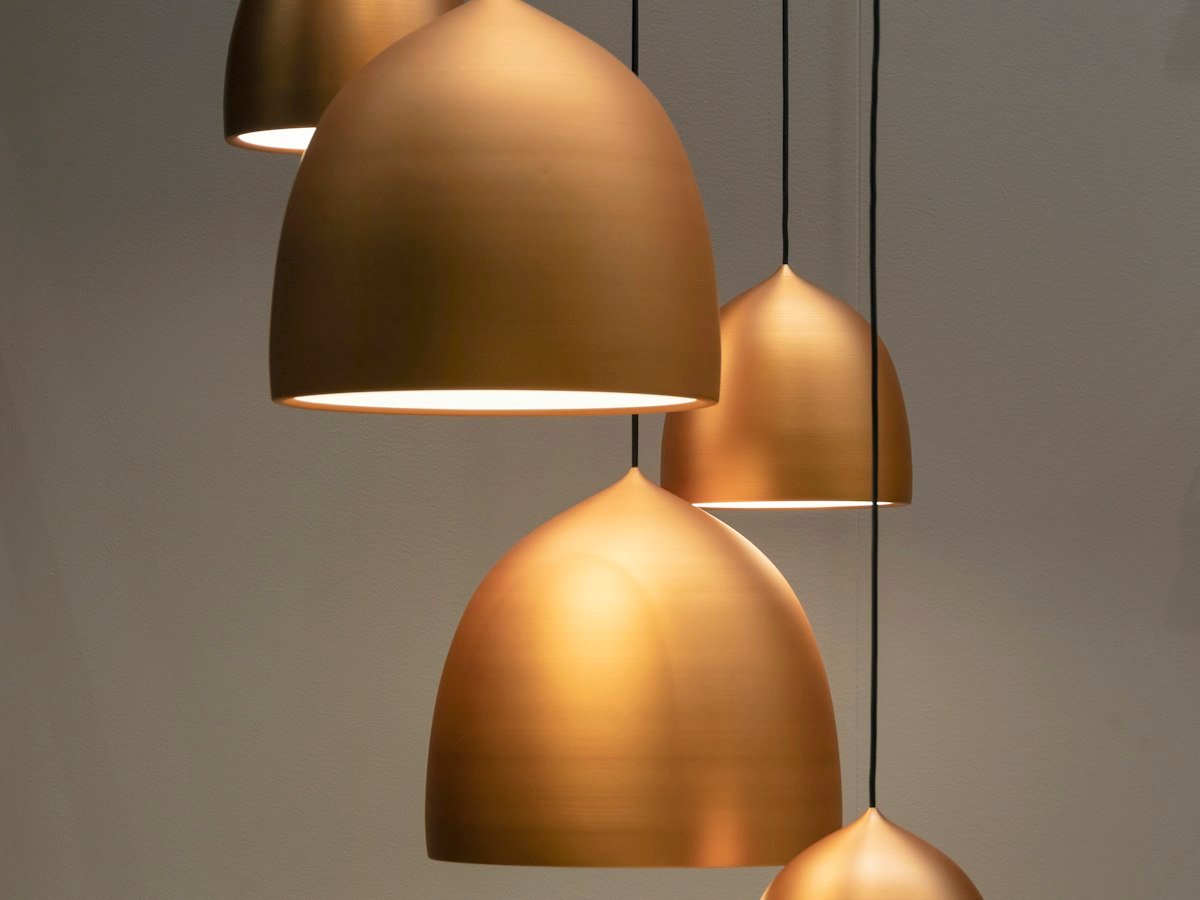 Modern statement pendant lighting in a styled interior