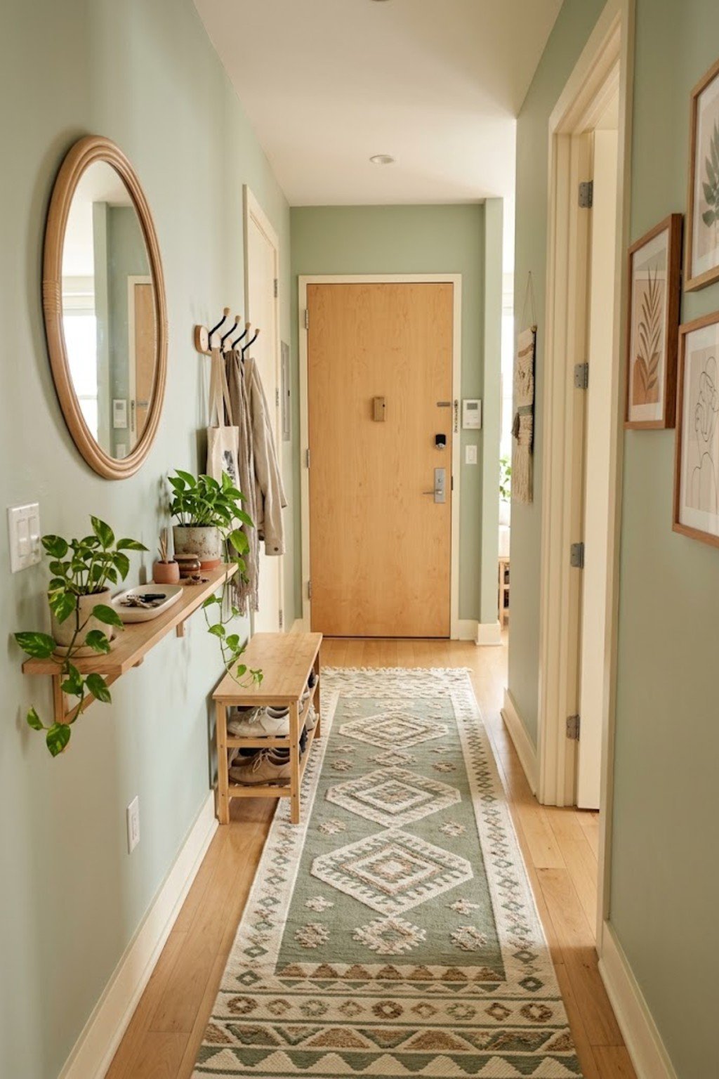 Styled apartment entryway – narrow entryway ideas