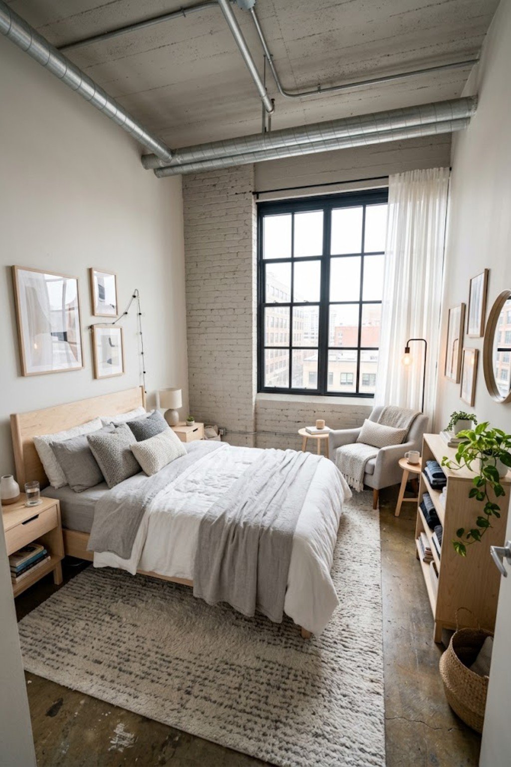 Cozy reading chair in a bedroom corner