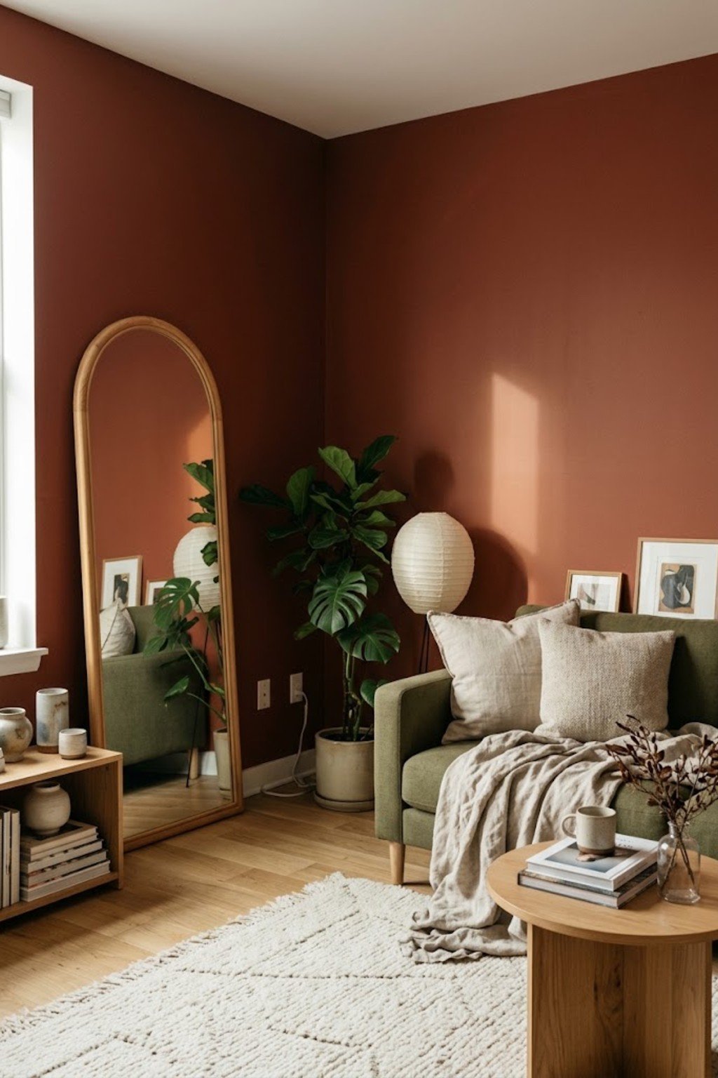 Large mirror placed across from a window to bounce daylight
