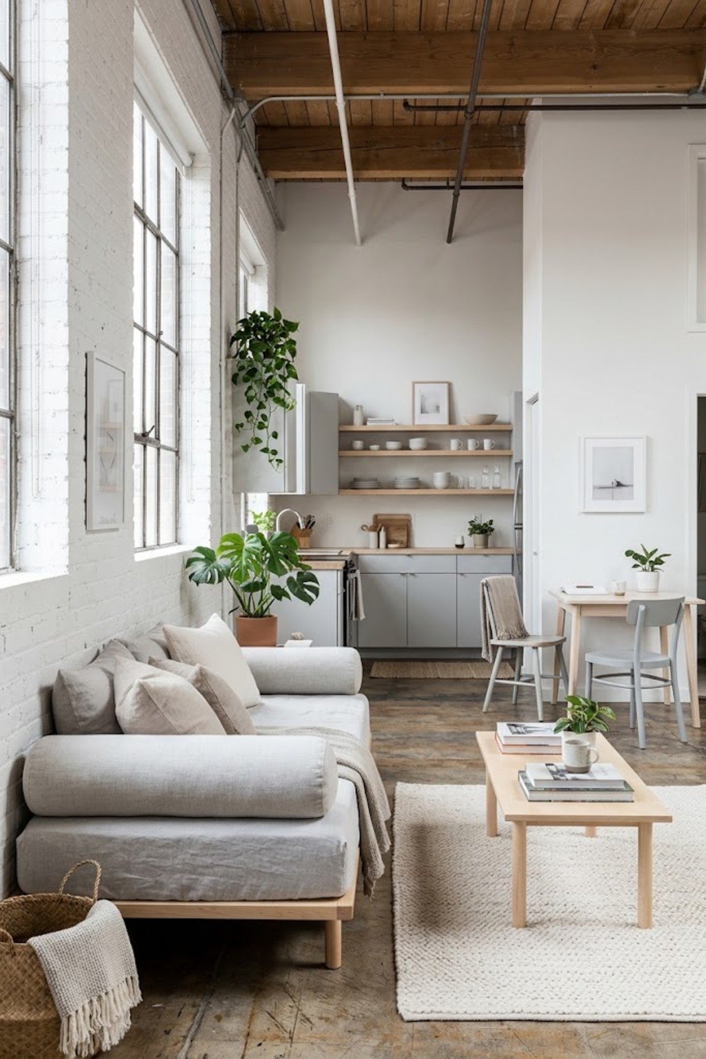 Choose a daybed that works as a sofa in a small studio apartment
