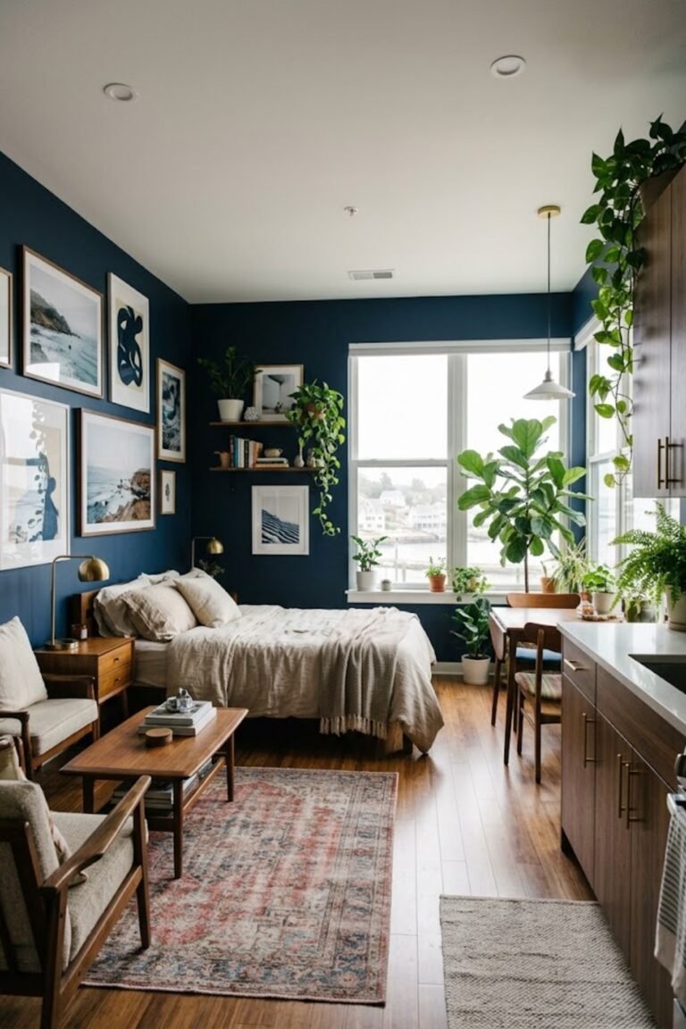 Styled small studio apartment – studio apartment decor ideas on a budget