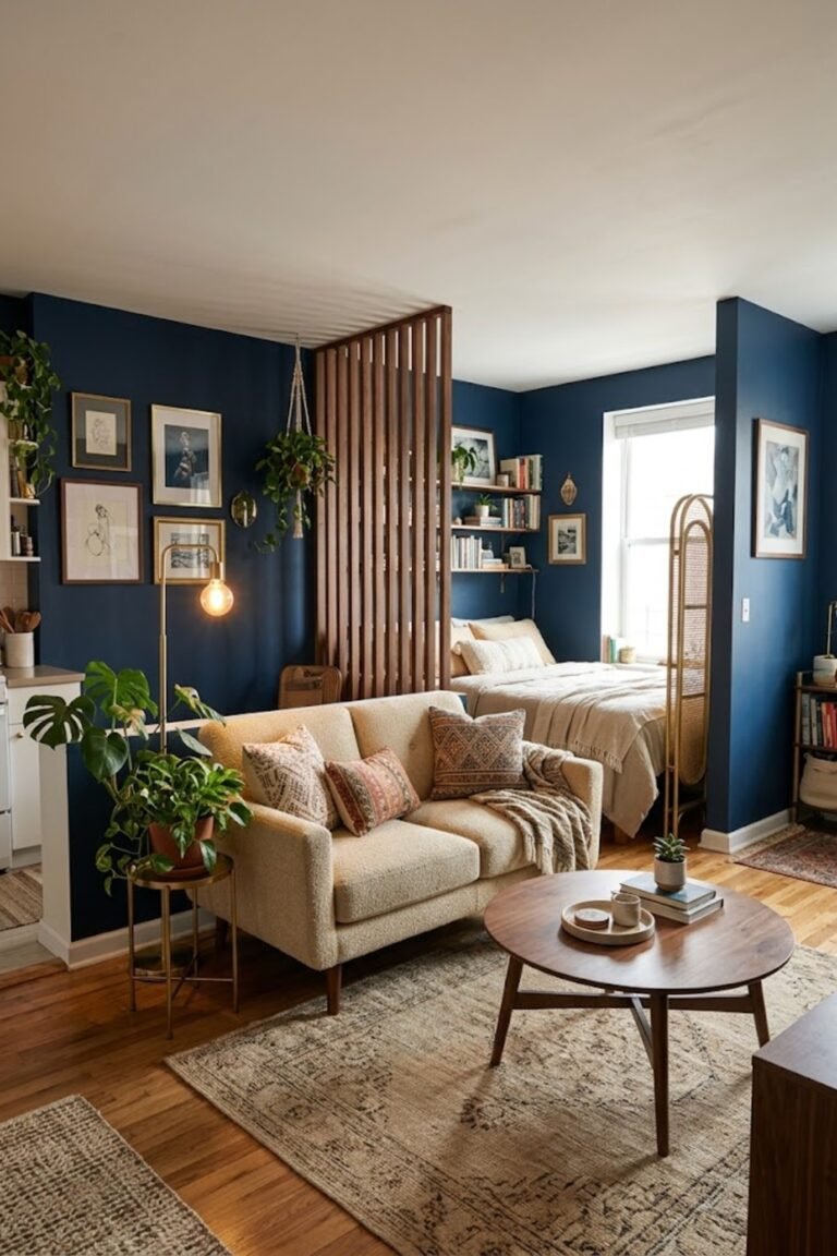 Styled small studio apartment – studio apartment living room ideas